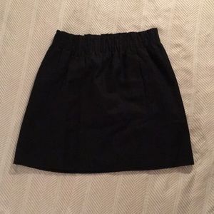 J. Crew black mini a-line wool skirt